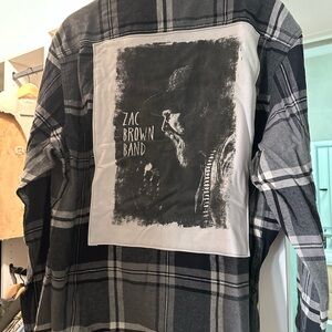 Modern Vintage Zac Brown Band Gray Plaid Men's Shirt